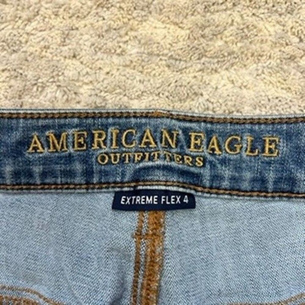 American Eagle Slim Fit Blue Denim Extreme Flex 4 Straight Leg Jeans Mens 32x32 - Picture 10 of 16